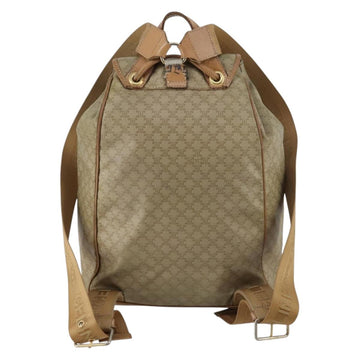 CELINE Macadam Canvas Backpack PVC Leather Beige Gold Auth 144815 - 0