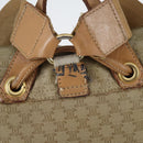 CELINE Macadam Canvas Backpack PVC Leather Beige Gold Auth 144815-3