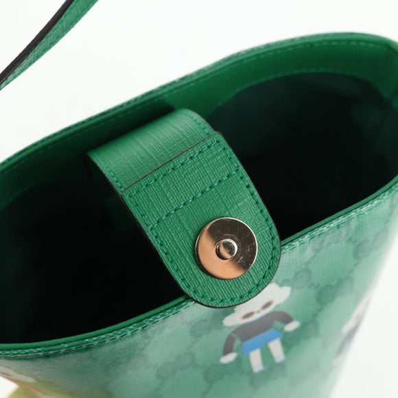 GUCCI GG Crystal Children's Kim Seung Yeon Bag Gold Green 752356 Auth 144816V
