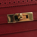 HERMES Kelly Long Wallet Leather Red Gold Auth 144824SAM-12