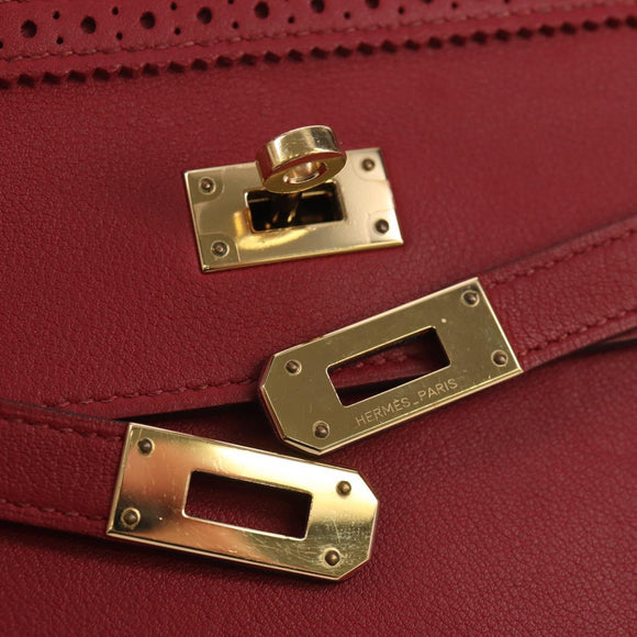 HERMES Kelly Long Wallet Leather Red Gold Auth 144824SAM