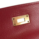 HERMES Kelly Long Wallet Leather Red Gold Auth 144824SAM-15