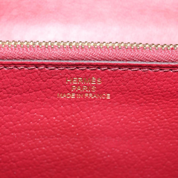 HERMES Kelly Long Wallet Leather Red Gold Auth 144824SAM