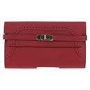 HERMES Kelly Long Wallet Leather Red Gold Auth 144824SAM-2
