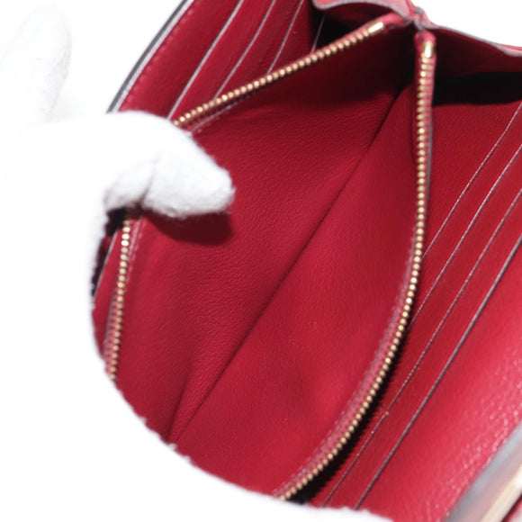 HERMES Kelly Long Wallet Leather Red Gold Auth 144824SAM