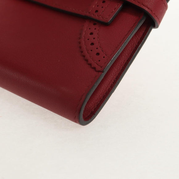 HERMES Kelly Long Wallet Leather Red Gold Auth 144824SAM