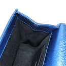 SAINT LAURENT Chain Kate Small Shoulder Bag Leather Blue Gold Auth 144825AV-22