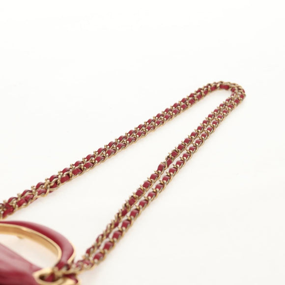 CHANEL Matelasse Chain Shoulder Bag Lamb Skin Pink Gold CC Auth 144828SAM