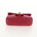 CHANEL Matelasse Chain Shoulder Bag Lamb Skin Pink Gold CC Auth 144828SAM-12