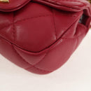 CHANEL Matelasse Chain Shoulder Bag Lamb Skin Pink Gold CC Auth 144828SAM-14