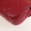 CHANEL Matelasse Chain Shoulder Bag Lamb Skin Pink Gold CC Auth 144828SAM-16