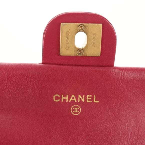 CHANEL Matelasse Chain Shoulder Bag Lamb Skin Pink Gold CC Auth 144828SAM