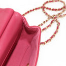 CHANEL Matelasse Chain Shoulder Bag Lamb Skin Pink Gold CC Auth 144828SAM-21