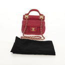 CHANEL Matelasse Chain Shoulder Bag Lamb Skin Pink Gold CC Auth 144828SAM-27