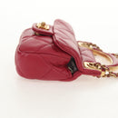 CHANEL Matelasse Chain Shoulder Bag Lamb Skin Pink Gold CC Auth 144828SAM-5