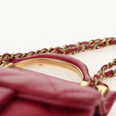 CHANEL Matelasse Chain Shoulder Bag Lamb Skin Pink Gold CC Auth 144828SAM-8