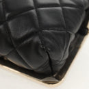 CHANEL Matelasse Chain Shoulder Bag Lamb Skin Black Gold CC Auth 144829AM-16