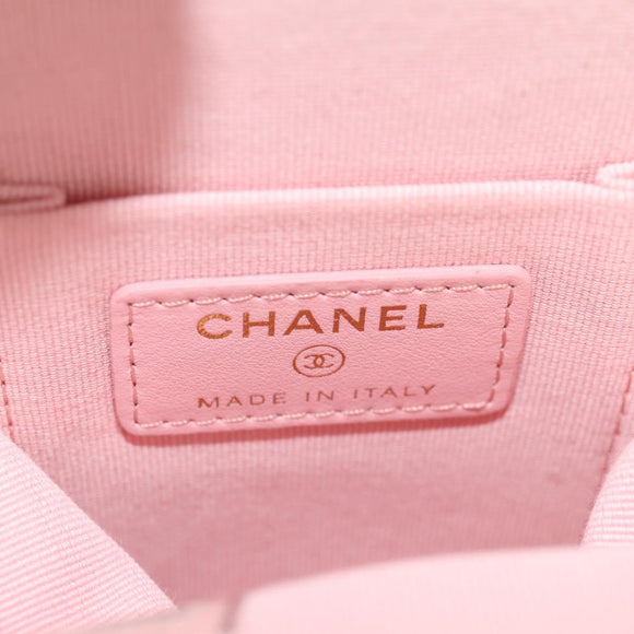 CHANEL Matelasse Chain Shoulder Bag Lamb Skin Black Gold CC Auth 144829AM