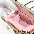 CHANEL Matelasse Chain Shoulder Bag Lamb Skin Black Gold CC Auth 144829AM-22