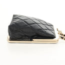CHANEL Matelasse Chain Shoulder Bag Lamb Skin Black Gold CC Auth 144829AM-4