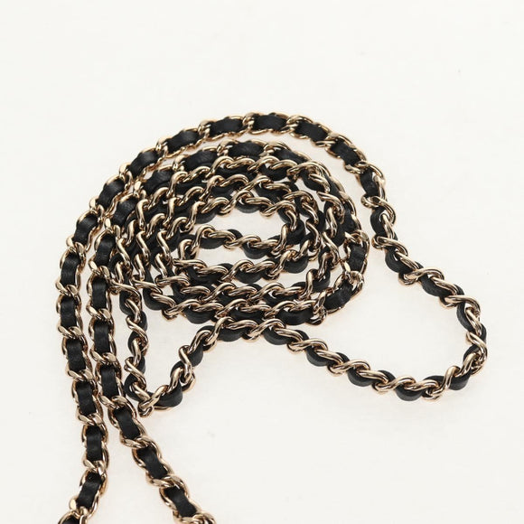 CHANEL Matelasse Chain Shoulder Bag Lamb Skin Black Gold CC Auth 144829AM