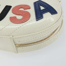 CHANEL V Stitch Chain Shoulder Bag Leather White Gold CC Auth 144830AV-10