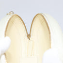 CHANEL V Stitch Chain Shoulder Bag Leather White Gold CC Auth 144830AV-18