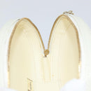 CHANEL V Stitch Chain Shoulder Bag Leather White Gold CC Auth 144830AV-19