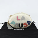 CHANEL V Stitch Chain Shoulder Bag Leather White Gold CC Auth 144830AV-22