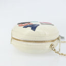 CHANEL V Stitch Chain Shoulder Bag Leather White Gold CC Auth 144830AV-4