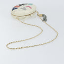 CHANEL V Stitch Chain Shoulder Bag Leather White Gold CC Auth 144830AV-7