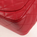 CHANEL Matelasse 17 Chain Shoulder Bag Lamb Skin Red Gold CC Auth 144831SAM-19