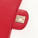 CHANEL Matelasse 17 Chain Shoulder Bag Lamb Skin Red Gold CC Auth 144831SAM-22
