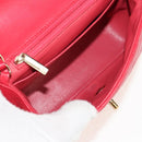 CHANEL Matelasse 17 Chain Shoulder Bag Lamb Skin Red Gold CC Auth 144831SAM-9