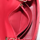 CHANEL Matelasse 17 Chain Shoulder Bag Lamb Skin Red Gold CC Auth 144831SAM-28