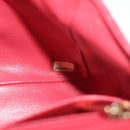 CHANEL Matelasse 17 Chain Shoulder Bag Lamb Skin Red Gold CC Auth 144831SAM-10