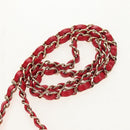 CHANEL Matelasse 17 Chain Shoulder Bag Lamb Skin Red Gold CC Auth 144831SAM-15