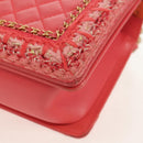 CHANEL Chain Matelasse Boy Chanel Bag Lamb Skin Pink Gold CC Auth 144832AM-16