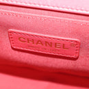 CHANEL Chain Matelasse Boy Chanel Bag Lamb Skin Pink Gold CC Auth 144832AM-23