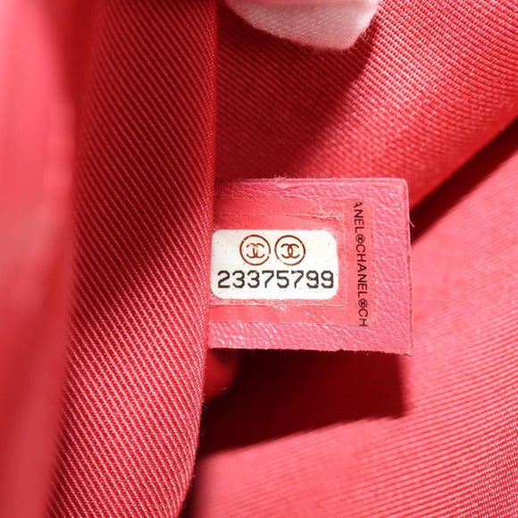 CHANEL Chain Matelasse Boy Chanel Bag Lamb Skin Pink Gold CC Auth 144832AM