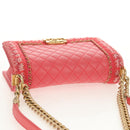 CHANEL Chain Matelasse Boy Chanel Bag Lamb Skin Pink Gold CC Auth 144832AM-6