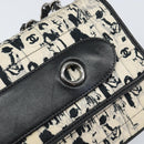 CHANEL Choco Bar Chain Shoulder Bag Satin Black Silver CC Auth 144833V-19