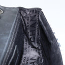 CHANEL Choco Bar Chain Shoulder Bag Satin Black Silver CC Auth 144833V-21