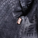 CHANEL Choco Bar Chain Shoulder Bag Satin Black Silver CC Auth 144833V-11