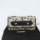 CHANEL Choco Bar Chain Shoulder Bag Satin Black Silver CC Auth 144833V-12