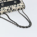 CHANEL Choco Bar Chain Shoulder Bag Satin Black Silver CC Auth 144833V-7