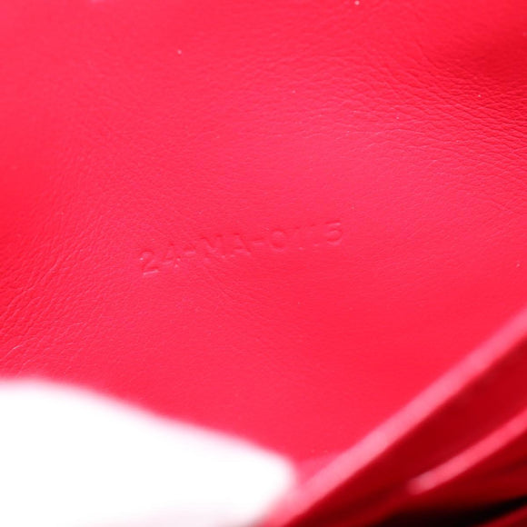 Christian Dior Canage Chain Schultertasche Emaille Rot Silber Auth 144835