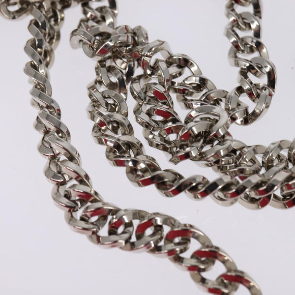 Christian Dior Canage Chain Schultertasche Emaille Rot Silber Auth 144835