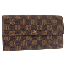 LOUIS VUITTON Damier Ebene Porte Monnaie Credit Wallet N61725 Auth 144838