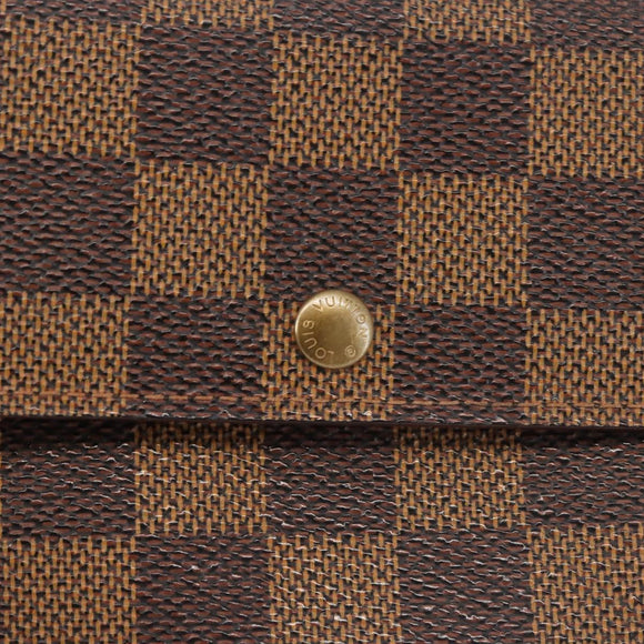 LOUIS VUITTON Damier Ebene Porte Monnaie Credit Wallet N61725 Auth 144838